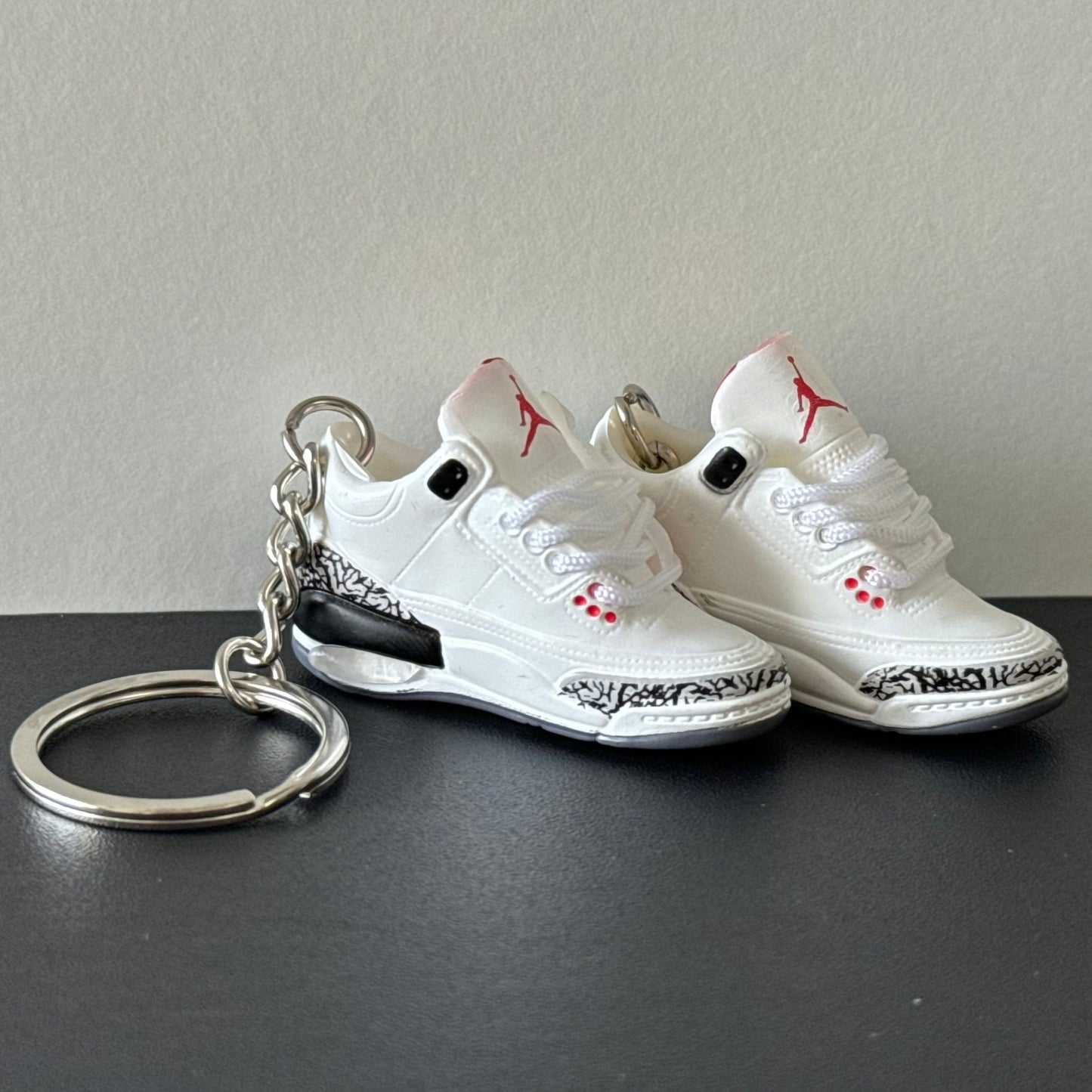 Mini 3D Sneaker Keyring - J3 "White Cement"