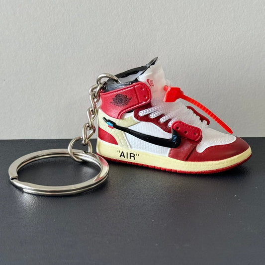 Mini 3D Sneaker Keyring - J1 Chicago x Off White