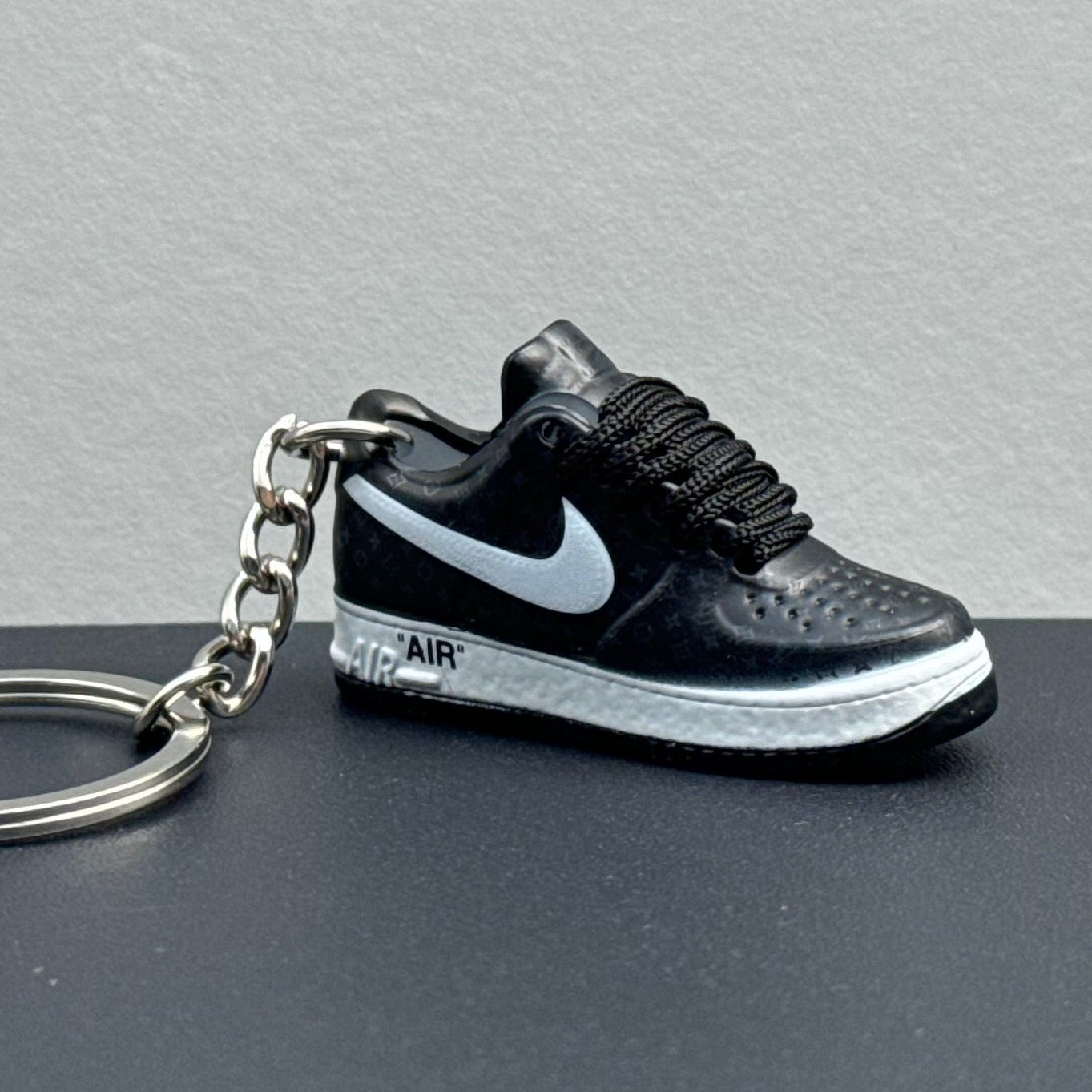 Mini 3D Sneaker Keyring - "AirForce 1 x LV - Black"
