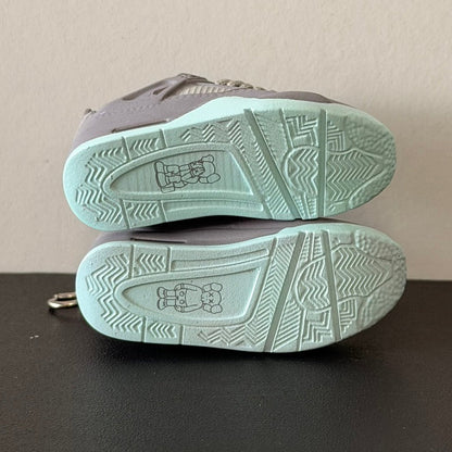 Mini 3D Sneaker Keyring - J4 "KAWS" Grey