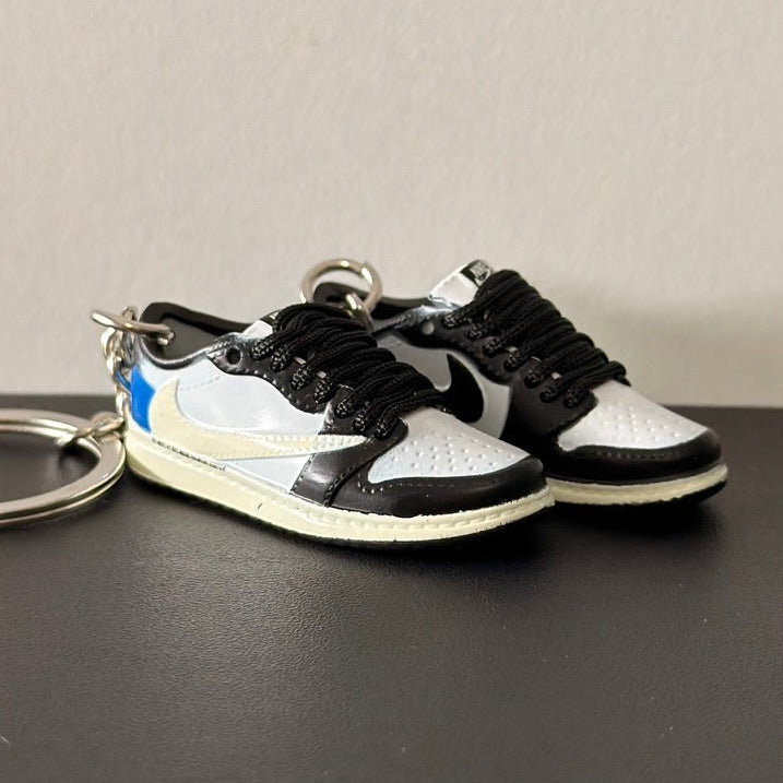 Mini 3D Sneaker Keyring - J1 Low x Travis Scott x Fragment (Black Lace)