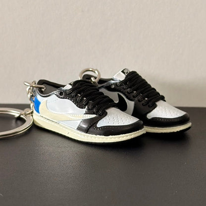 Mini 3D Sneaker Keyring - J1 Low x Travis Scott x Fragment (Black Lace)
