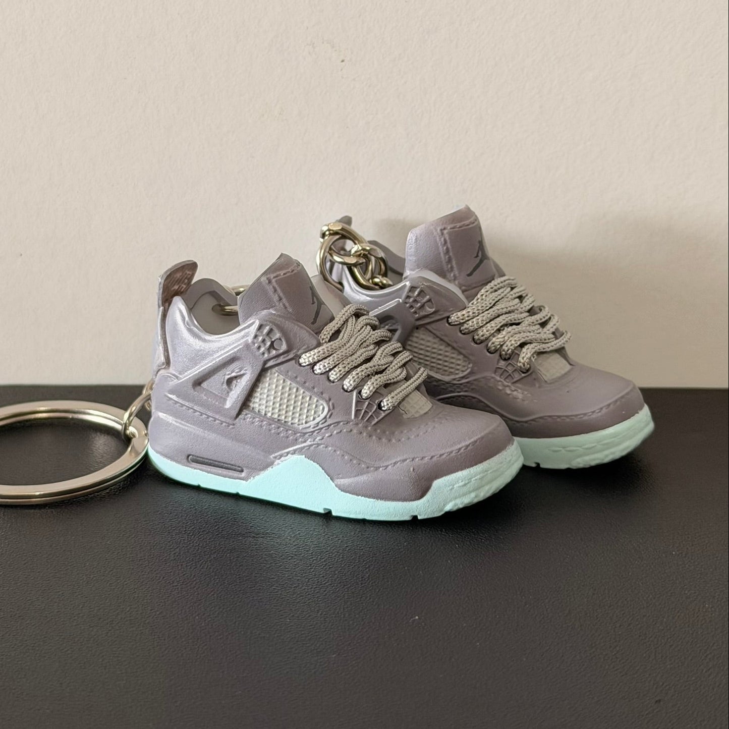 Mini 3D Sneaker Keyring - J4 "KAWS" Grey