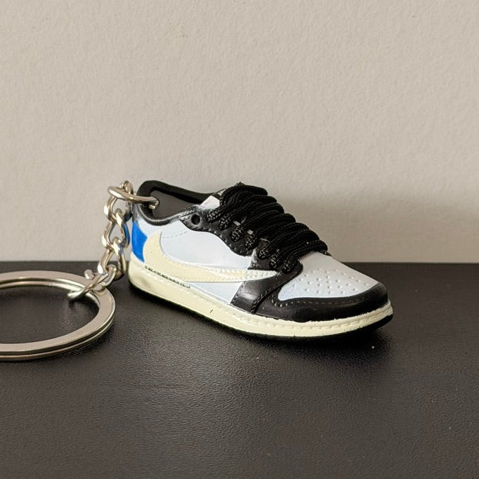 Mini 3D Sneaker Keyring - J1 Low x Travis Scott x Fragment (Black Lace)
