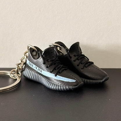 Mini 3D Sneaker Keyring - Yeezy "Triple Black"