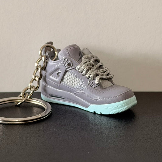 Mini 3D Sneaker Keyring - J4 "KAWS" Grey