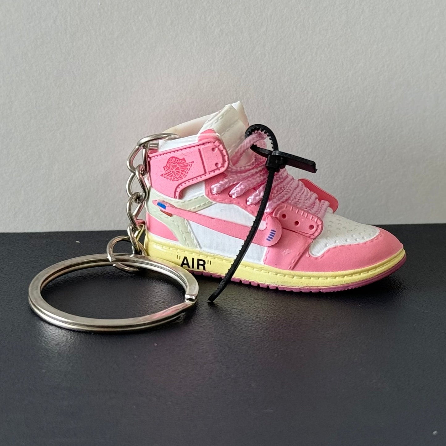 Mini 3D Sneaker Keyring - J1 Baby Pink x Off White