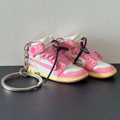 Mini 3D Sneaker Keyring - J1 Baby Pink x Off White