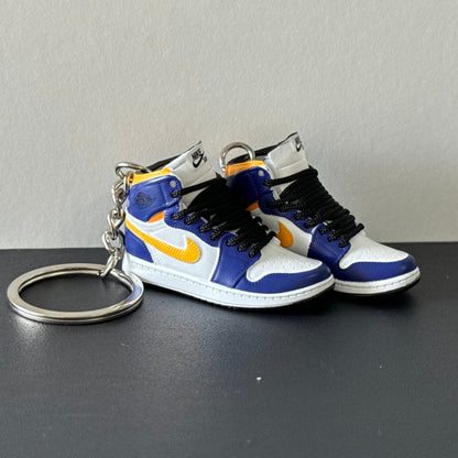 Mini 3D Sneaker Keyring - J1 "Lakers"