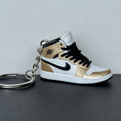 Mini 3D Sneaker Keyring - J1 "Metallic Gold"