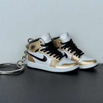 Mini 3D Sneaker Keyring - J1 "Metallic Gold"