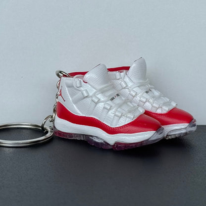 Mini 3D Sneaker Keyring - J11 "Cherry Red"