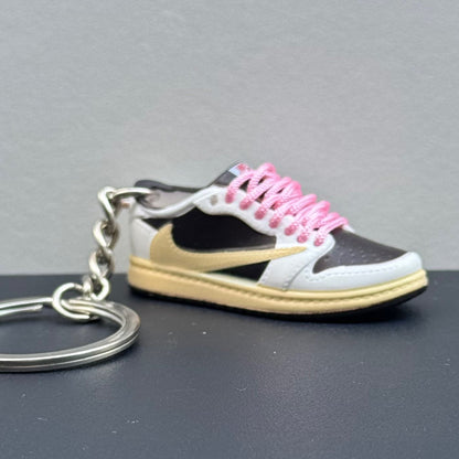 Air Jordan 1 Low 3D Keyring - Travis Scott Reverse Mocha (Pink Lace)