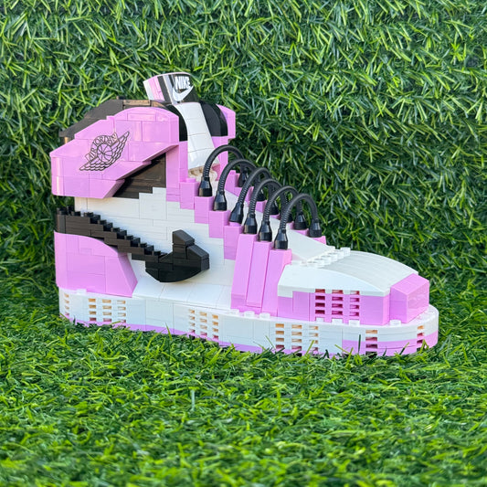 Jordan 1 Lego Building Block Shoes - Pink\White